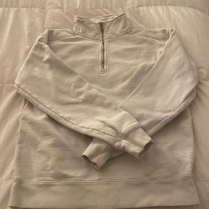 White brandy Melville half zip crew neck